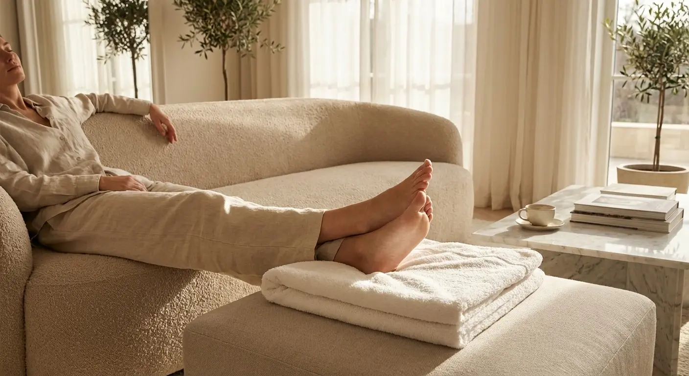 Hintergrundbild einer entspannenden Fußpflege-Szene
